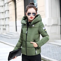 2021 women slim short down jacket female hooded women parka with stand up collar autumn cotton winter coat for female