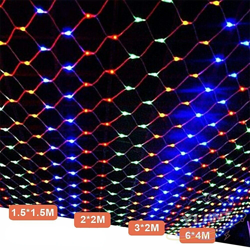 

LED Net Curtain Fairy String Light 8 Modes Christmas Party Wedding New Year Garland Outdoor Garden Decoration Fishing Net Light