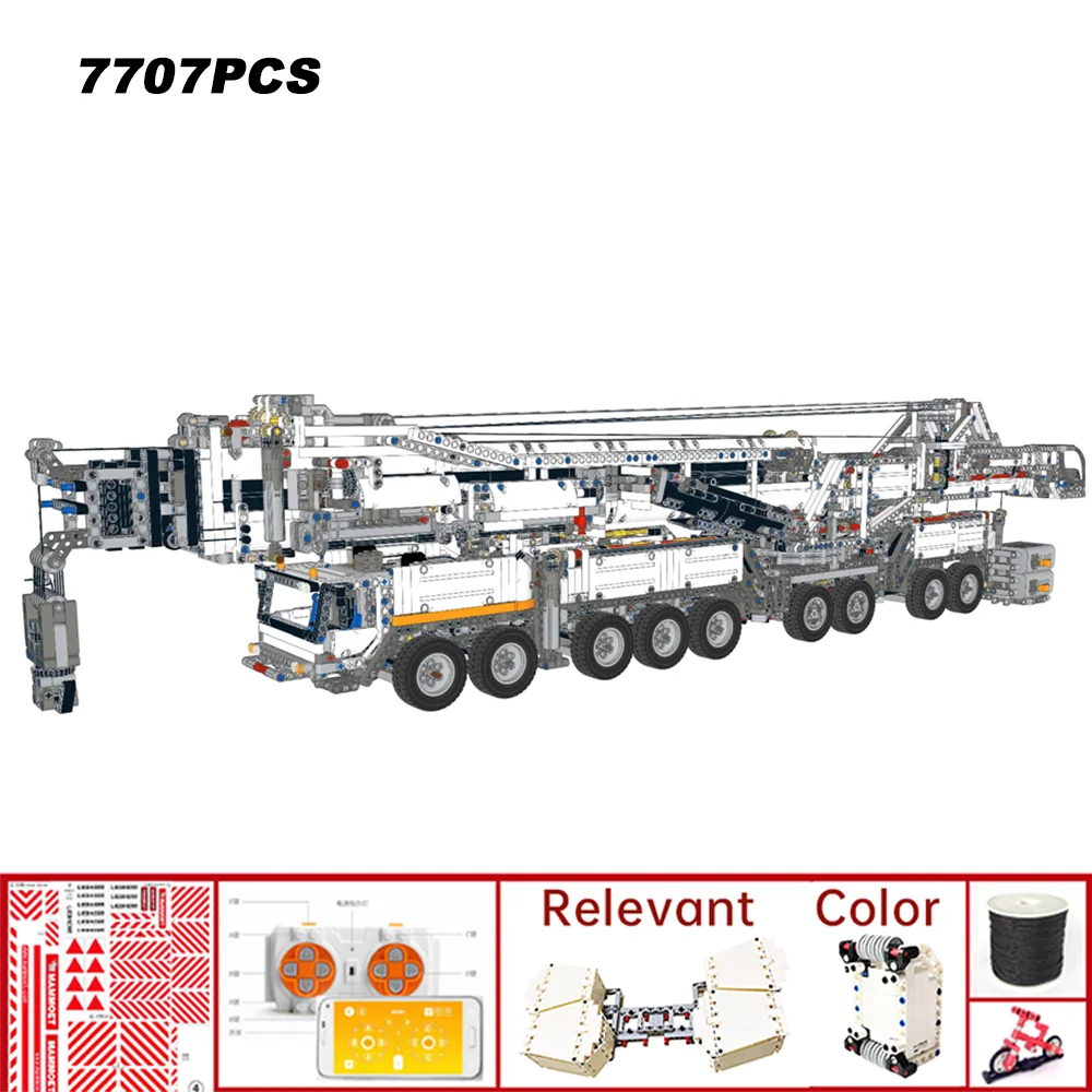 

Power Mobile Crane Building Blocks MOC-20920 7707PCS LTM11200 RC Technic Motor Bricks Kits Toys Kids Boys Gifts