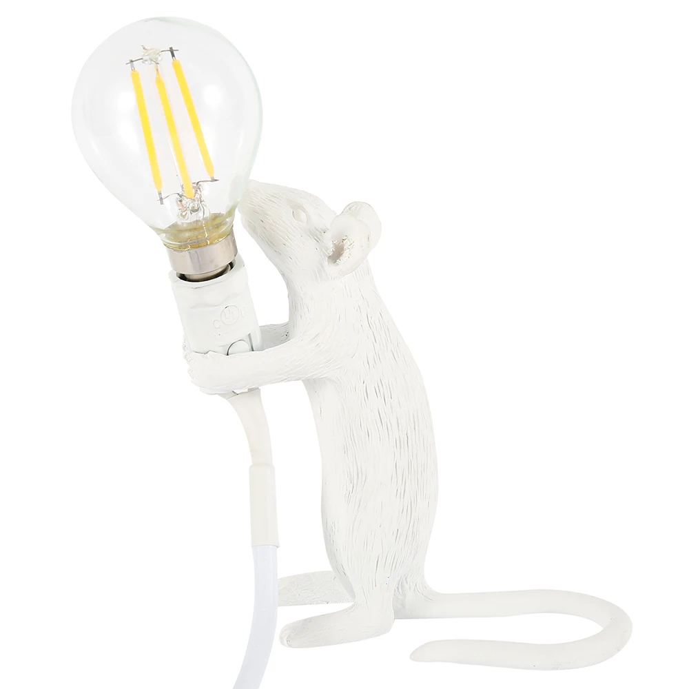 A Creative Mouse Table Lamp Mini Animal Small Mini Mouse Desk Light Cute LED Night Light Home Decoration Bedside Lamp - Цвет корпуса: A