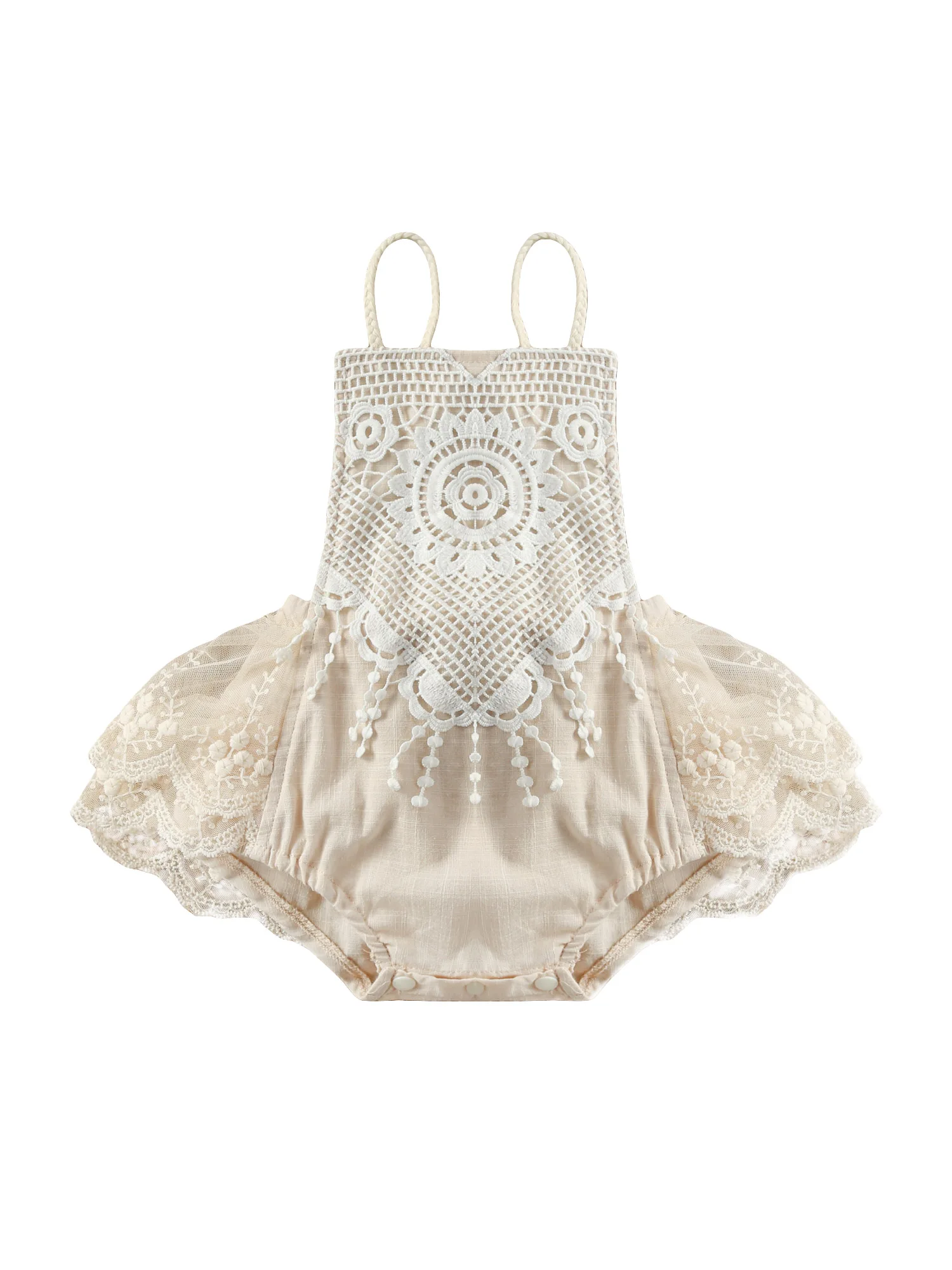 

Цельный комбинезон для новорожденных 0-24 мес., летние милые комбинезоны для маленьких девочек и мальчиков, кружевные комбинезоны с цветочны...