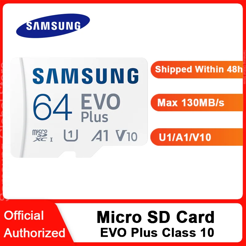 SAMSUNG Micro SD карта EVO Plus 130 МБ/с./с C10 64 г 128 256 512 Microsd MicroSD SDXC памяти 2021 Новинка - купить по