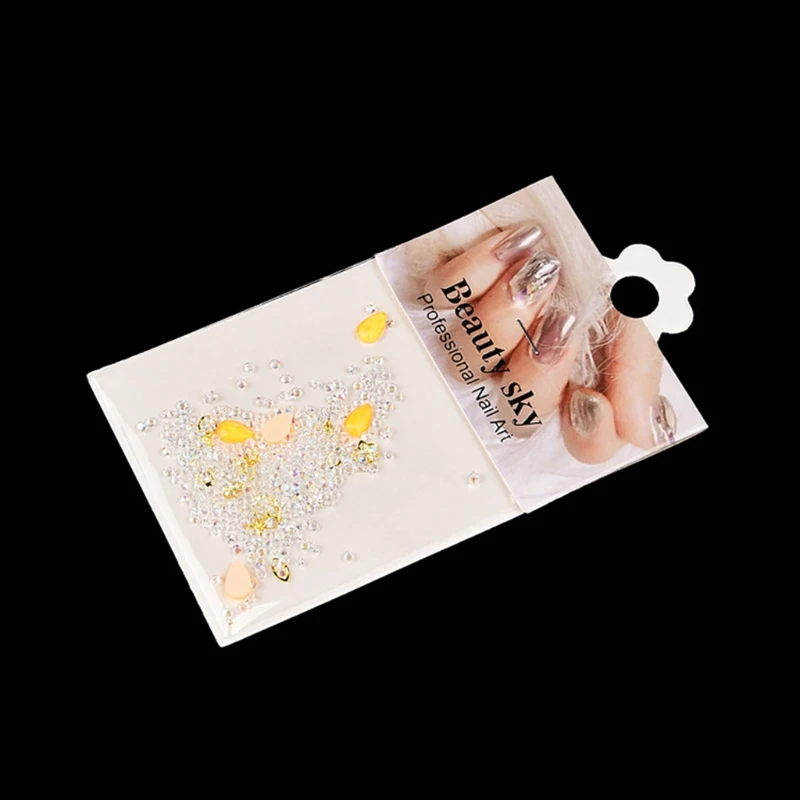 6 Bags Multi Shapes Nail Art Rhinestones Decorations for Nails Art DIY Craft Supplies