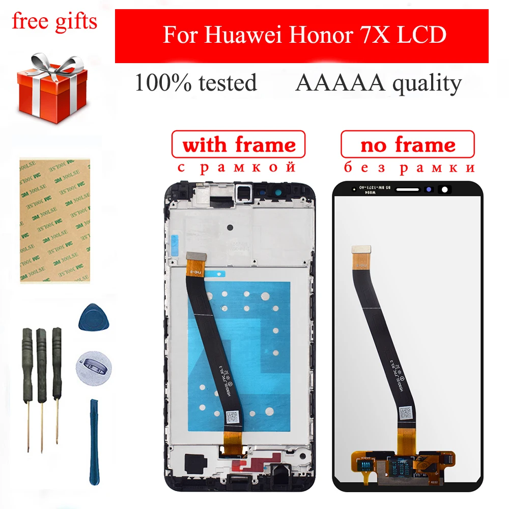 Для Huawei Honor 7X LCD сенсорный экран дигитайзер для ЖК дисплей в сборе рамка BND TL10 AL10 L21