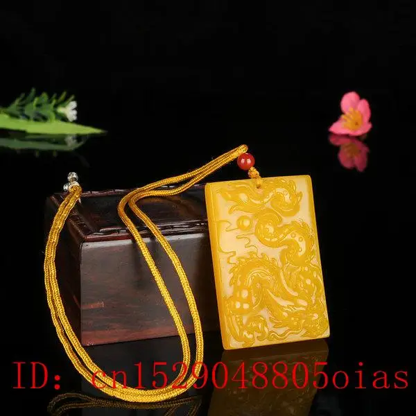 Натуральный желтый Нефритовый камень Hetian подвеска в виде дракона ювелирные