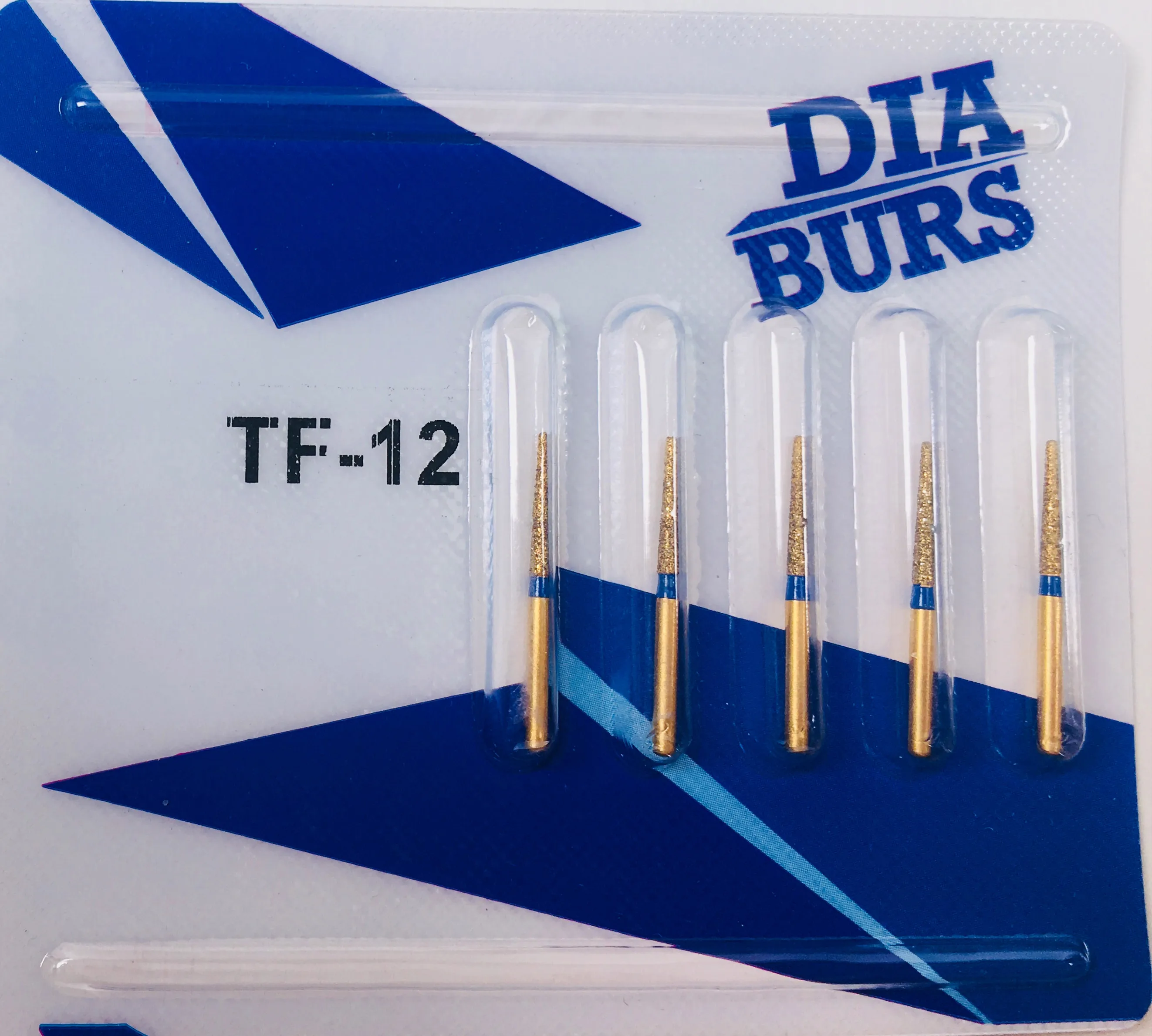 Боры стоматологические с золотыми алмазными зубьями TF-12 высокоскоростной