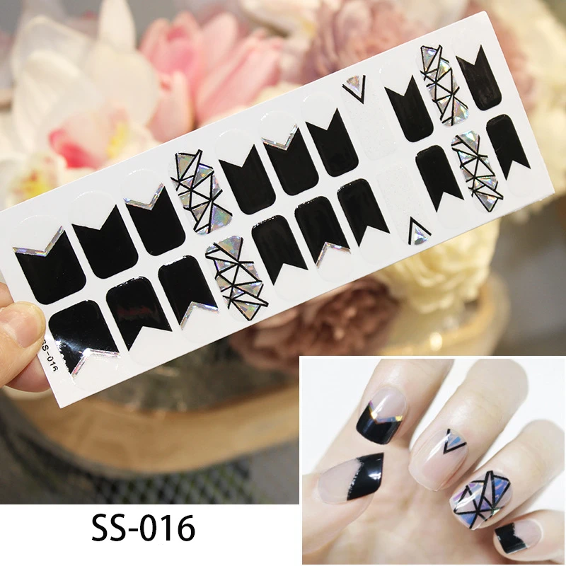 22 наклеек/лист Nail Art полное покрытие самоклеющиеся Стикеры для ногтей Фольга