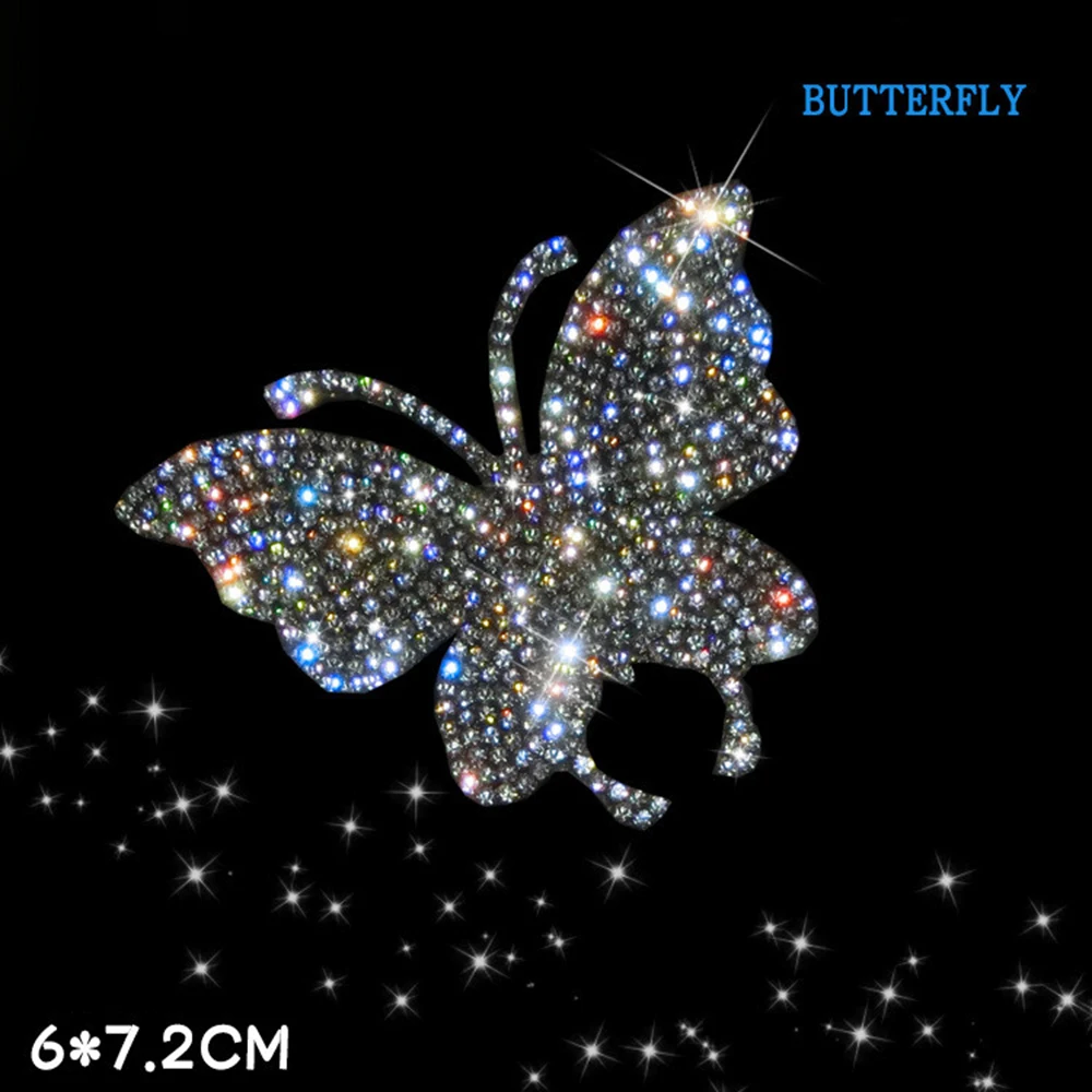 Butterfly Различные узоры кристаллических автомобильных наклеек s, украшения автомобилей бампер окна ноутбуки багаж Стразы наклейки, белый автомобиль assessoires - Название цвета: Butterfly