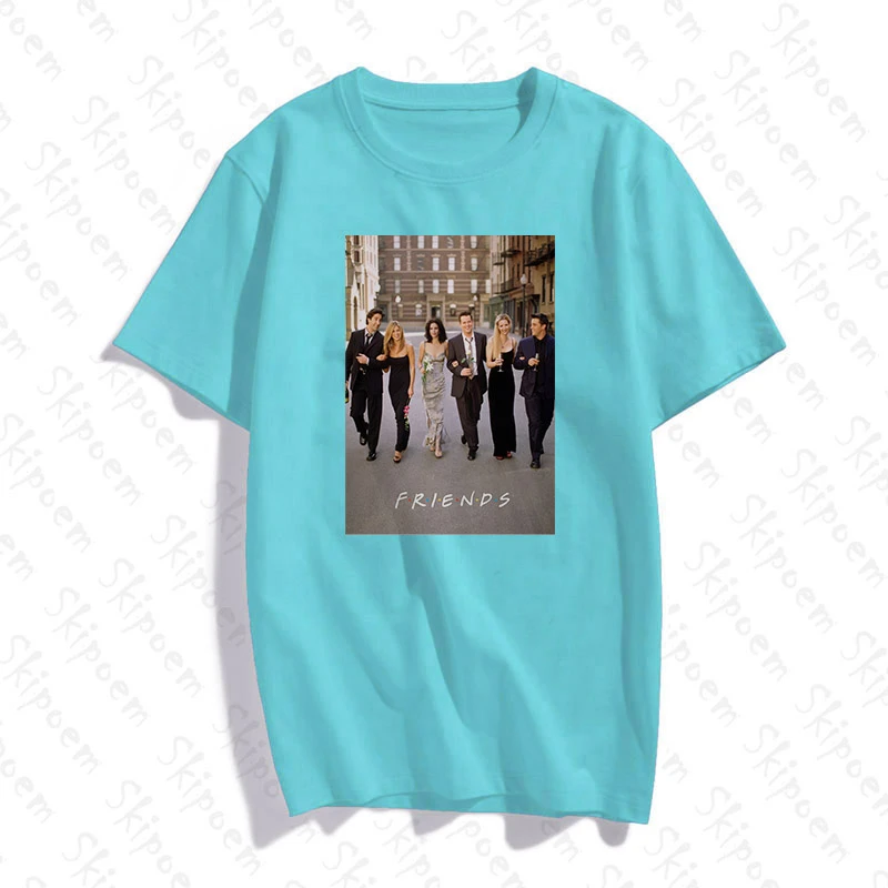 Friends Tv Series Movie Art T-shirt Women Korean Style Vintage Colorful Skipoem Cotton Short Sleeve Tee Shirt Femme Summer Tops | Женская