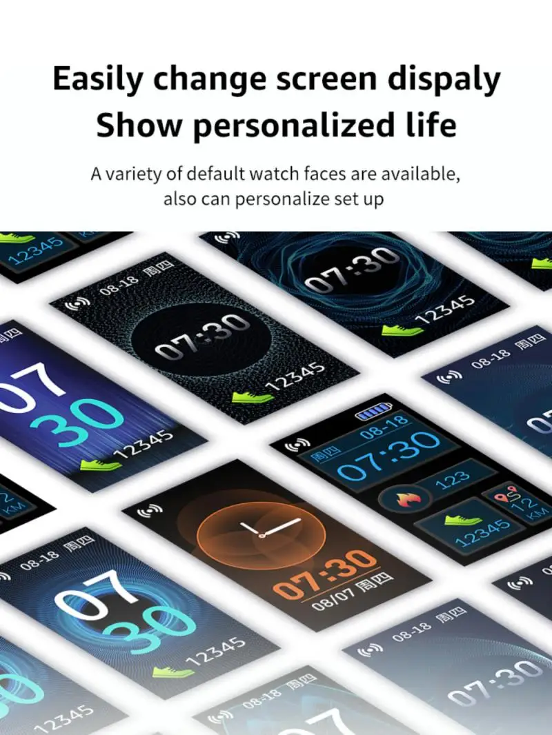 

New Smart Band Men Women Watch Heart Rate Blood Pressure Sleep Monitor Pedometer Bluetooth-compatible Connection For IOS Android