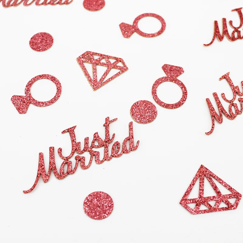 50pcs/lot Mr&ampMrs Confetti Wedding Decorations Just Married Glitter Rose Gold Decoration Mr and Mrs Bride To Be |