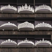 silver color crystal rhinestone crown and tiara wedding hair accessories bridal tiaras hair crown wedding headpiece women diadem