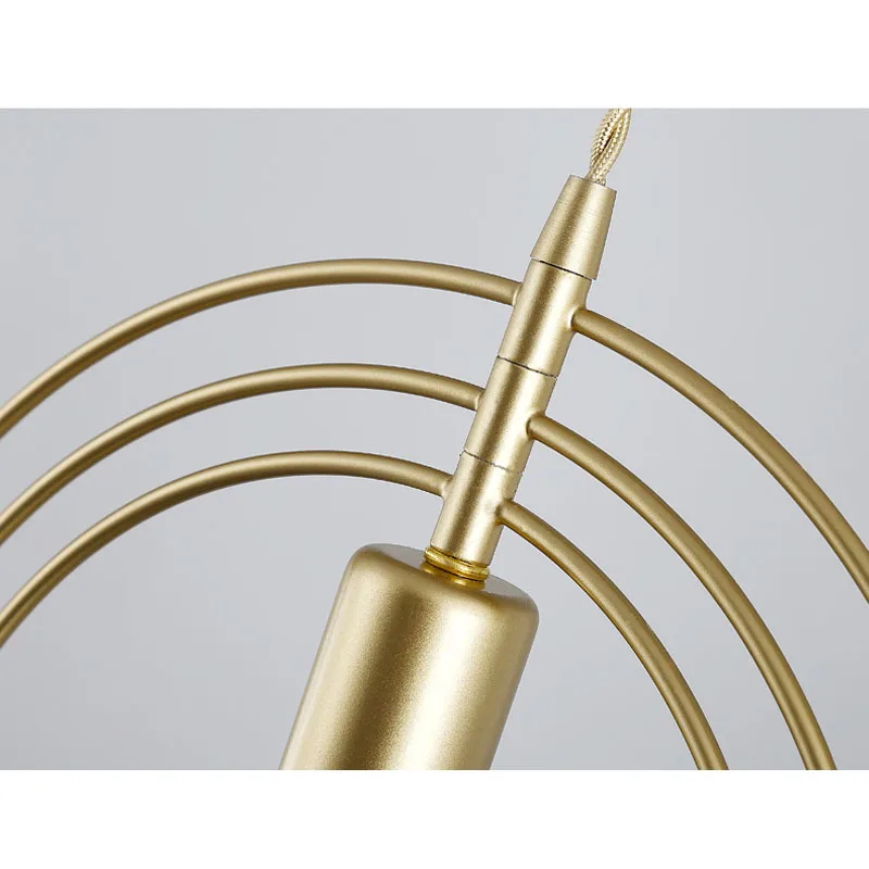 Золотые светодиодные железные подвесные светильники E27 для украшения ресторана