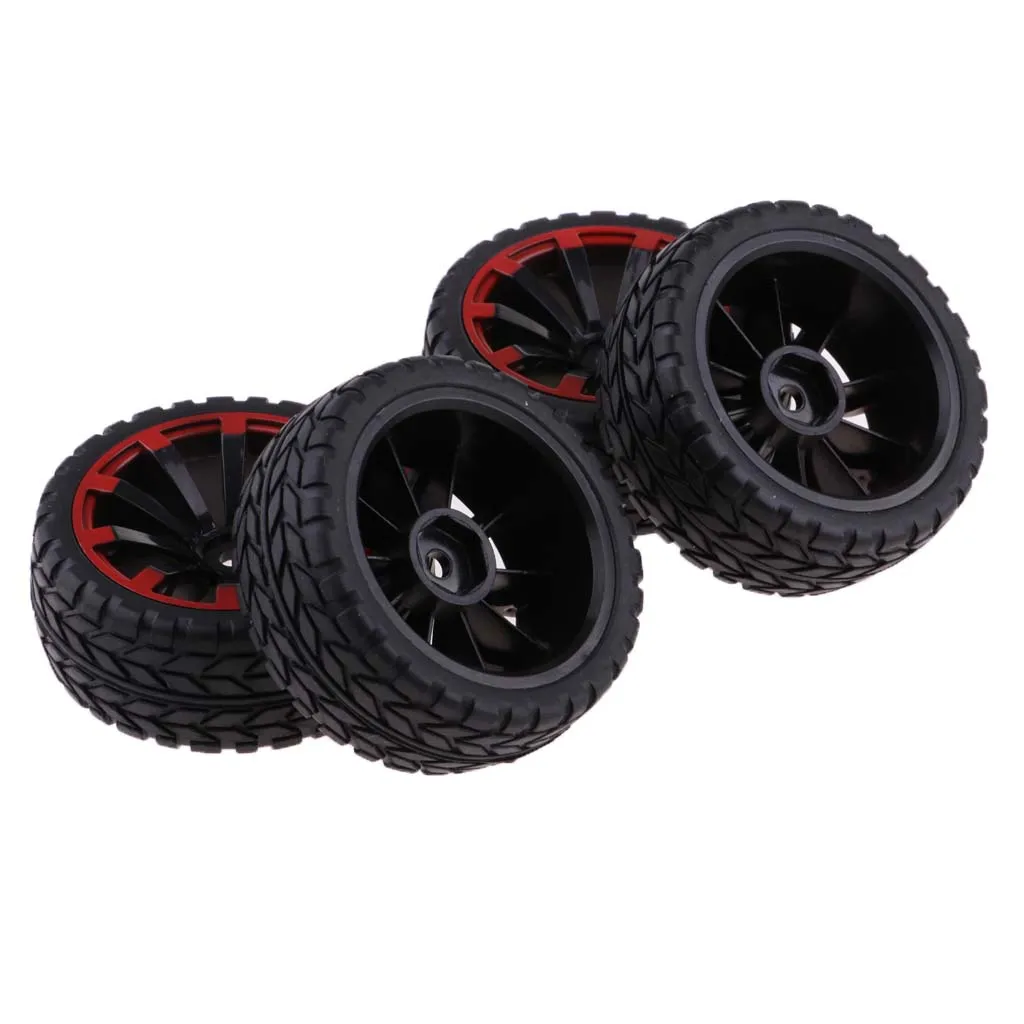 

4Pcs Rubber RC Racing Tires Car On Road Wheel Rim for 1/10 HSP HPI Traxxas