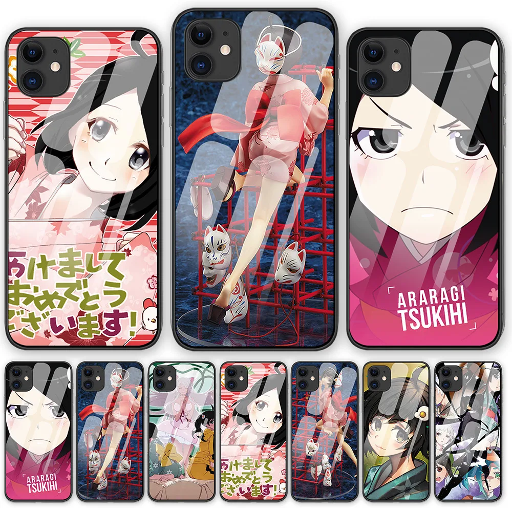 Tsukihi Araragi Bakemonogatari Чехлы для iphone 7 8 6 6S Plus Роскошный чехол из закаленного стекла