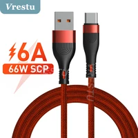 66w 6a usb type c cable for huawei mate 40 pro plus supercharge 40w fast charging cord usbc charger kable for huawei p40 p50 pro