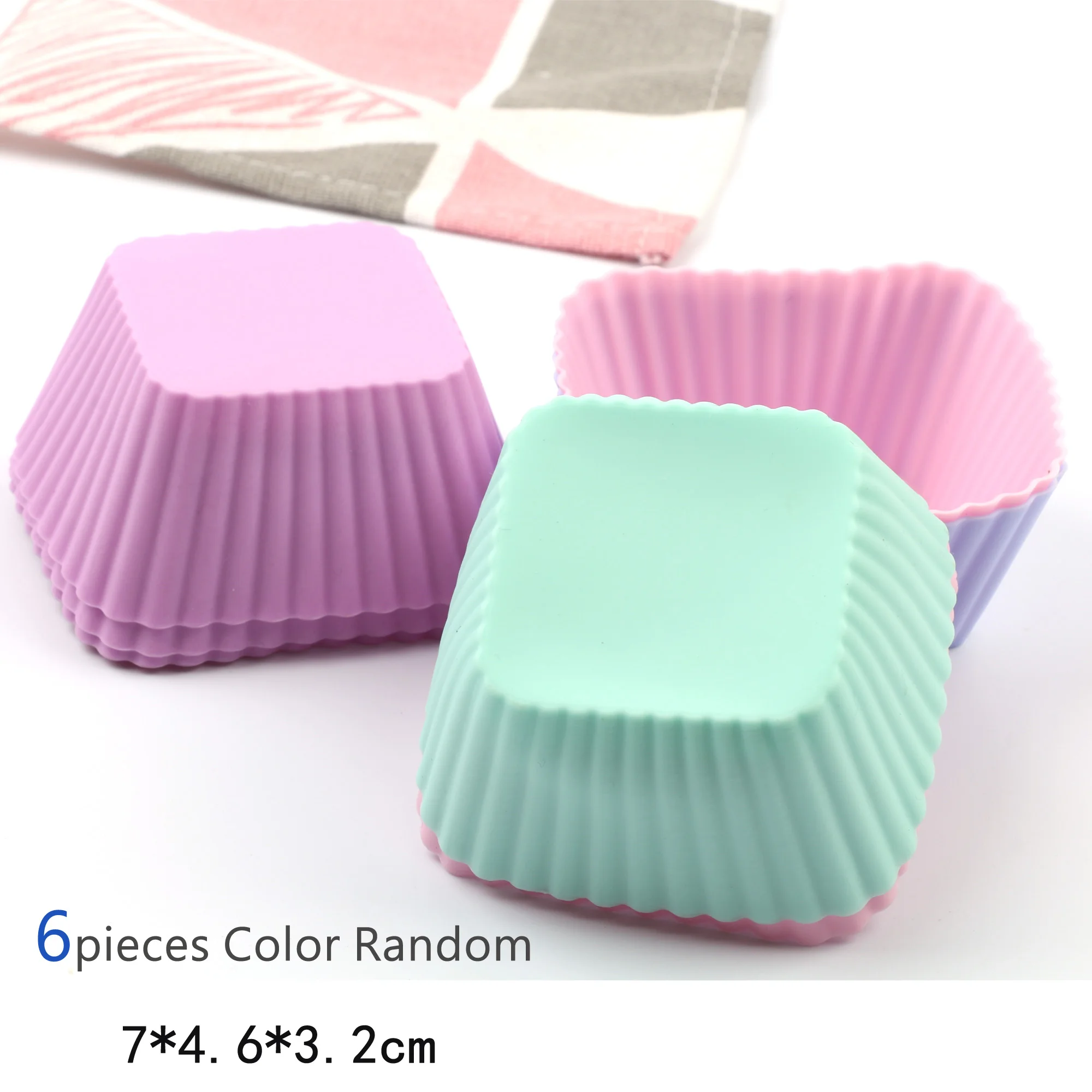 

Silicone cupcake mold a shape of square Food grade silicone and non-stick,for cupcake,egg tart,pastry,pudding,jelly,six pack.DIY