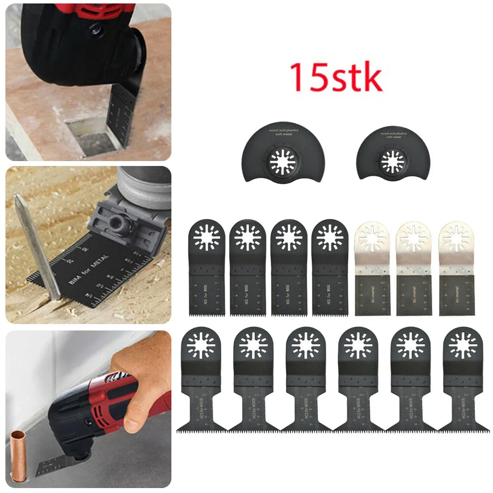 

15-piece Multifunctional Tool Accessory For Fein BSH MKT Saw Blade Jigsaw Blades Set Metal Wood Assorted Blades Woodworking