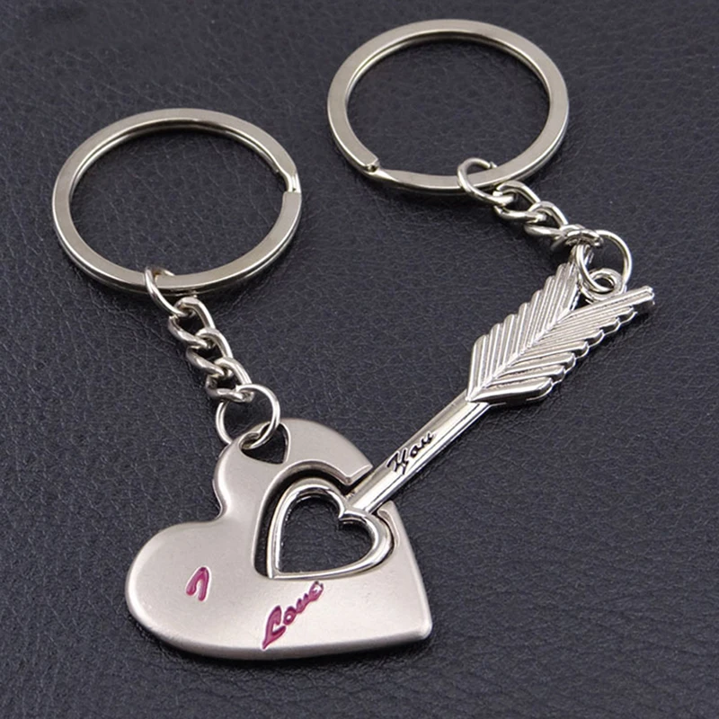 

2PCS/set Valentine's Day Gift Creative Couple Alloy Keychain Gift Cup Love Key Ring