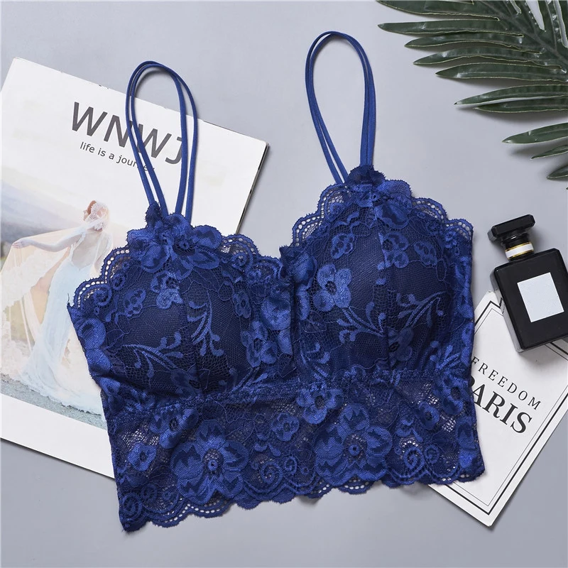 

Summer Flower Hollow Out Lace Bras Women Wire Free Full Cup Soft Underwear Women Seamless Bras Bralette Sexy Lingerie
