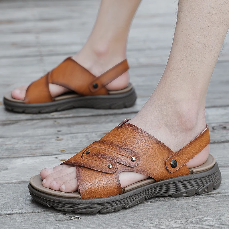 

2021 New Men's Summer Sandals comfortable slip-on casual sandals fashion Men slippers Classic Mens Sandals Big size 38-46