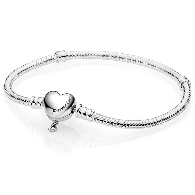 

Moment Wishful Pave Family Tree Infinity Heart Clasp Snake Chain Bracelet Fit Fashion 925 Sterling Silver Bead Charm DIY Jewelry