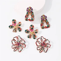 early han 2021 new trend personality color flower earrings fashion women flash earrings to send gifts to friends jewelry