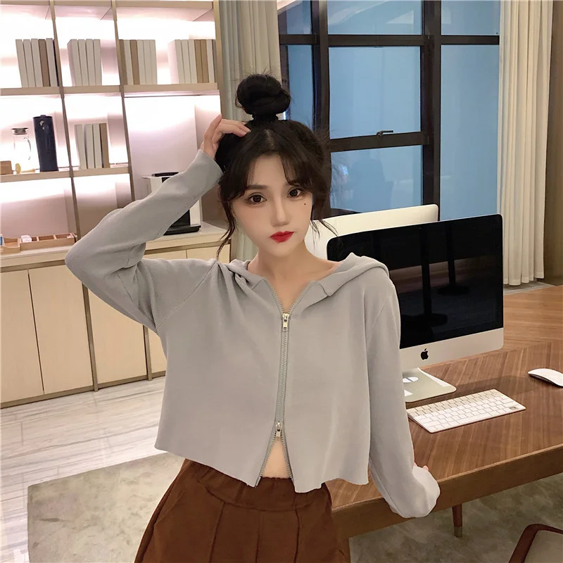 

2021autumn New Double-Headed Zipper Cardigan