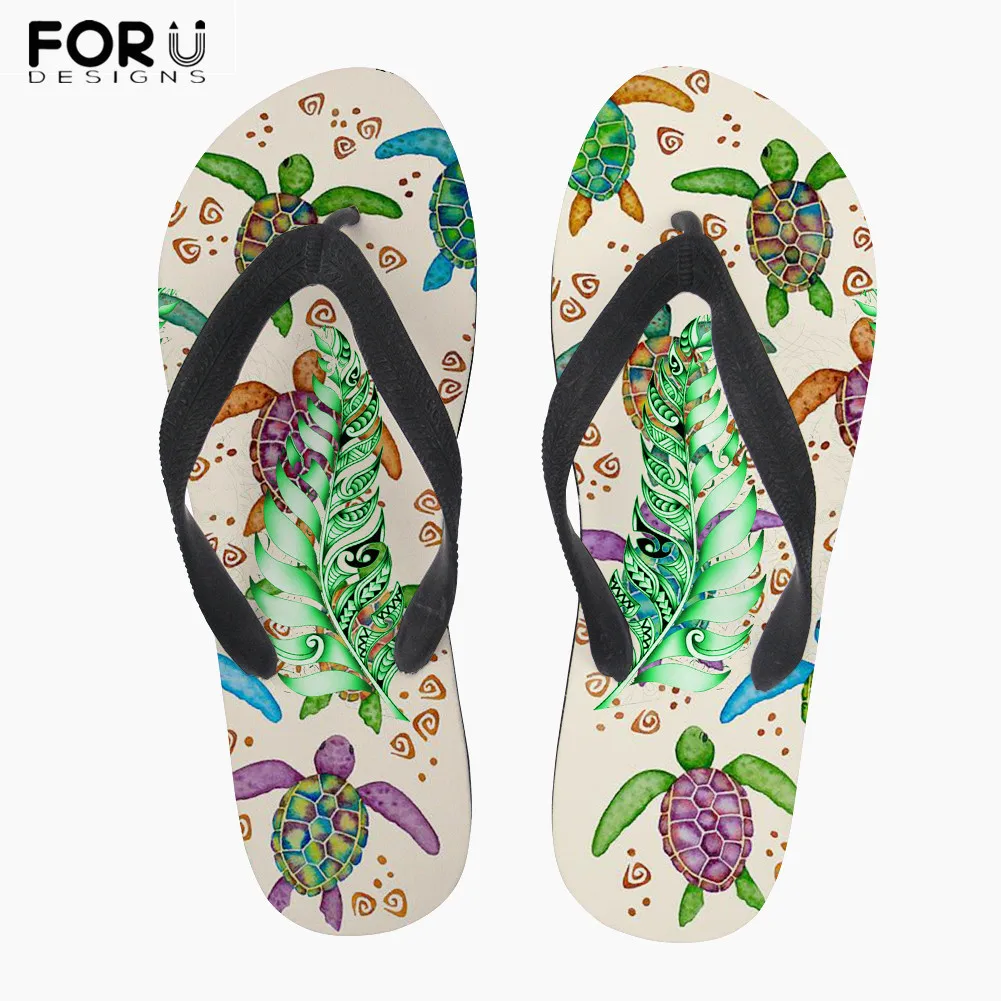 FORUDESIGNS/мягкие резиновые тапочки морские черепахи дизайн Для мужчин Летние