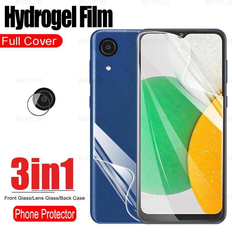 

3in1 Hydrogel Film For Samsung A03 Core 6.5inch Phone Front Back protect film For Galaxy Galax A 03 A03 Core Camera Lens Film