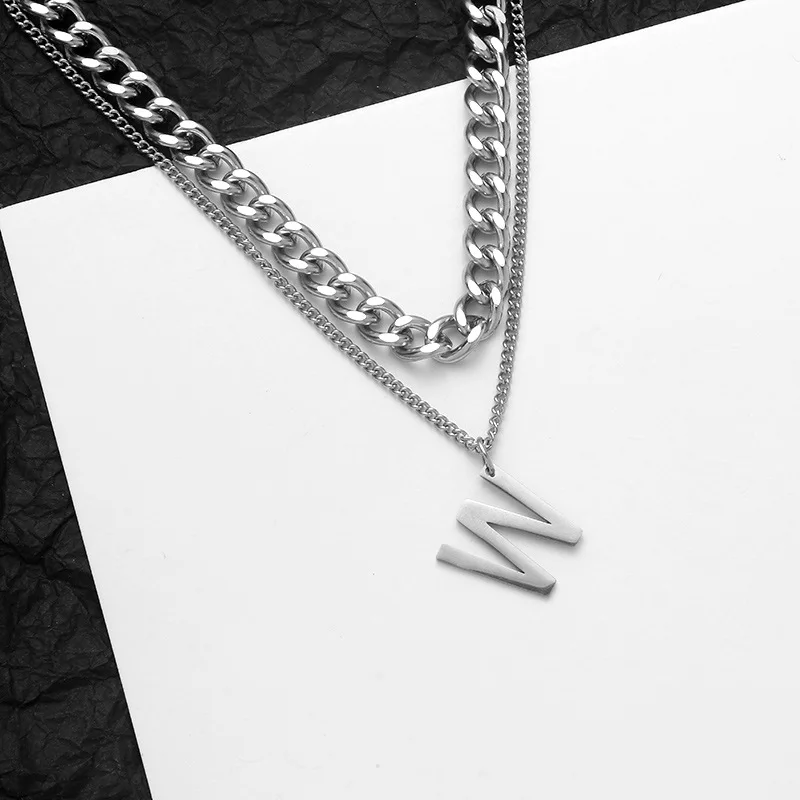 

Classic W Stainless Steel Fashion Jewelry Pendant Necklace for Men and Women Jewelry Hip Hop Party Gift
