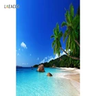 Laeacco Праздничная Вечеринка голубое небо приморский пляж пальмы дерево фон для фотосъемки индивидуальные фотографические фоны для фотостудии