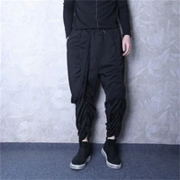 mens harun pants spring and autumn new personalized pleated design harajuku high street casual large pants