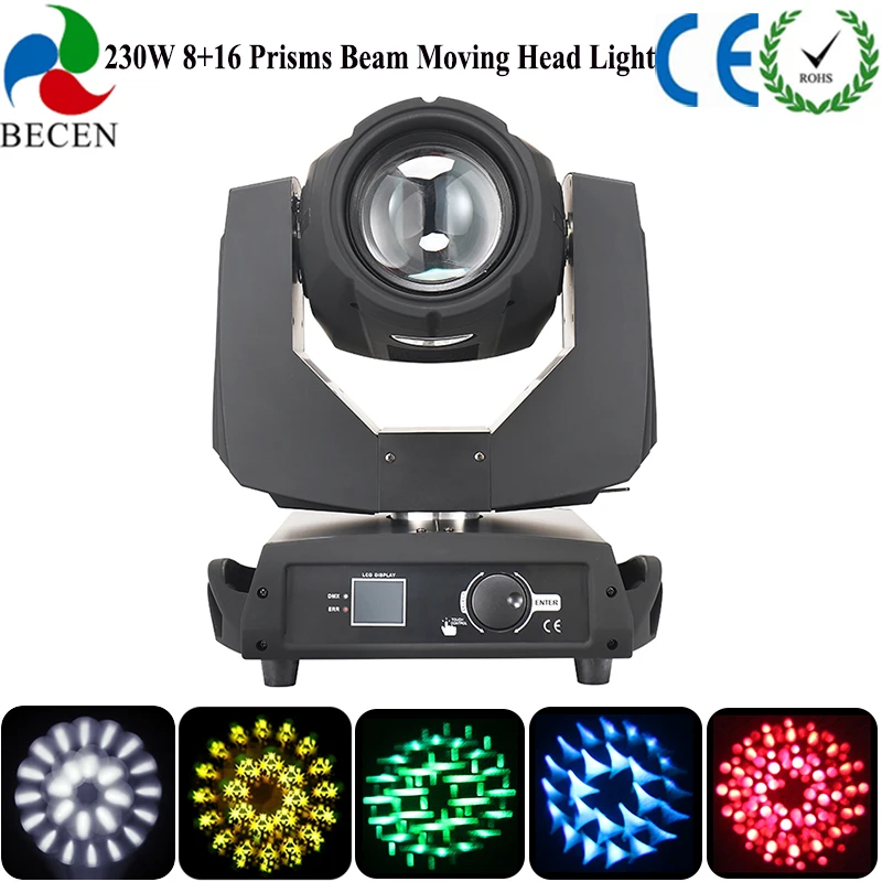 

Без пошлин RDM Поддержка 230 Вт Sharpy Beam движущийся головной свет 7R диско оборудование для рождества сцсветильник 8 + 16 призма