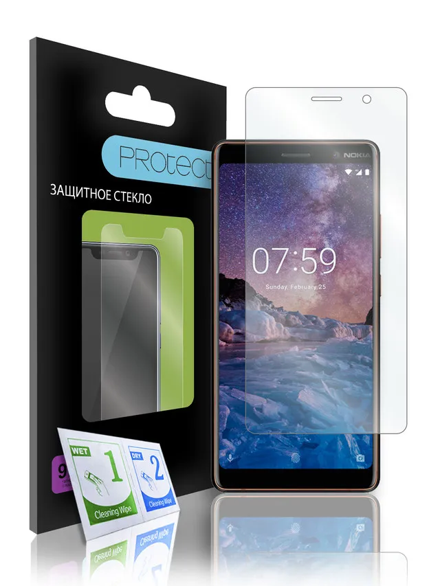 Защитное стекло для Nokia 7 Plus / на Нокиа плюс плоскую часть экрана | Мобильные