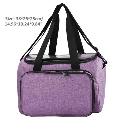 Purple 38x26x25cm Вязальные крючки нить и пряжа для хранения сумка органайзер DIY держатель шерсть для вязания крючком, крючки, станок и Вязание иглы швейный набор «сделай сам», сумка для хранения - Цвет: Purple 38x26x25cm