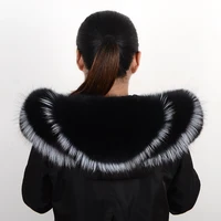 winter real fox fur collar ladies furry warm luxury brand scarf coat collar length 70cm 75cm 80cm