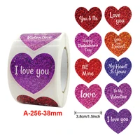 uu gift 50100300500 pieces of love stickers bronzing red label scrapbook 1 5inch heart valentines sticker