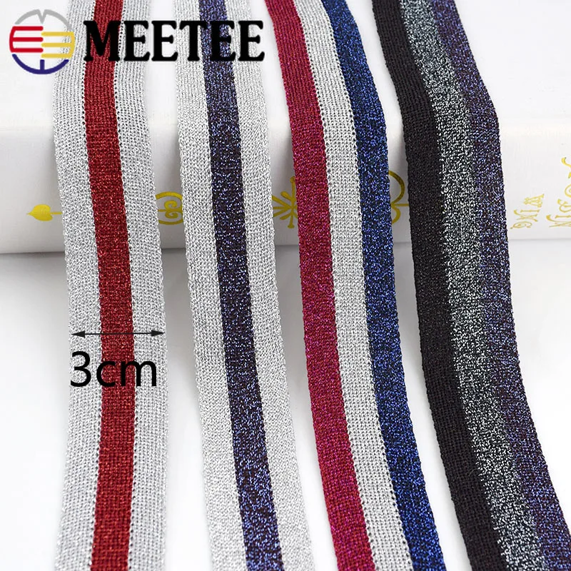 9 ярдов золотые серебряные полосатые трикотажные ленты спортивные брюки боковые