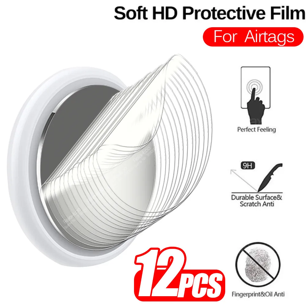 

12pcs For Airtags Film Soft TPU Screen Protector For Apple Locator Tracker 10D Full Curved Protective Films Not Tempered Glass