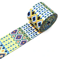 2colorful webbing ribbon polyester smooth ribbons ethnic geometric pattern webbing knapsack strapping bag crafts for bag strap