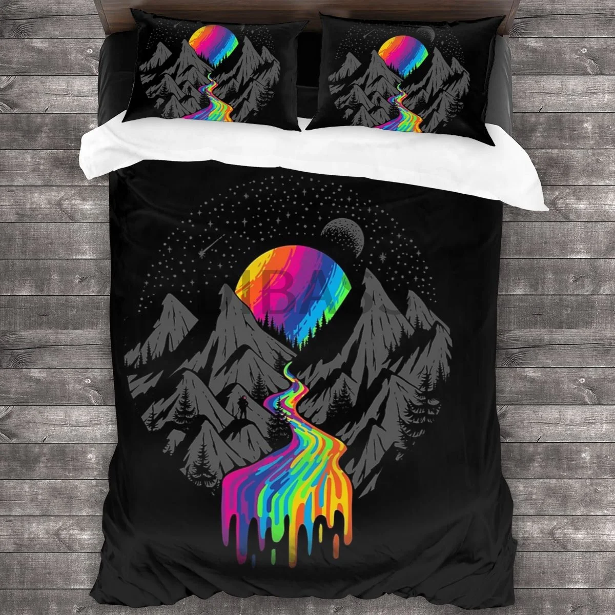 

Cosmic River Comforter Set with 2 Pillowcases，Soft Microfiber Bedding Set Duvet Cover