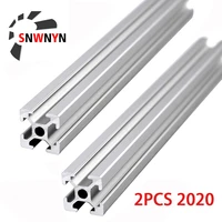 2pcs 2020 aluminum profile 6mm t slot 2020 aluminium extrusion anodized 100 200 400 500 600 800 1000 2000mm cnc 3d printer parts