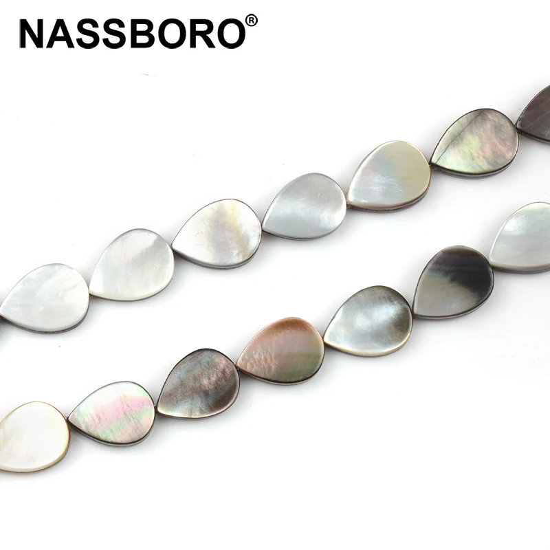 

Fashion Water Drop Shape Natural Black Shell Beads Loose Spacer Beads For DIY Crafts Charms Bracelet Jewelry Finding abalorios