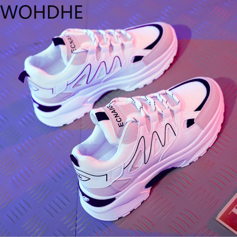 

Casual Shoes Women 2020 New White Ladies Sneakers Autumn Footwear Lace Up Flats Breathable Fashion Hip Hop Women Shoes