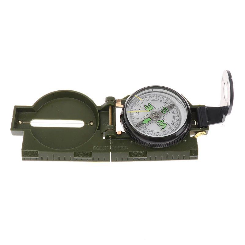 

Portable Compass Military Outdoor Camping Folding Lens Compass Army Green Hiking Survival Tour Navigation Exploration Tool