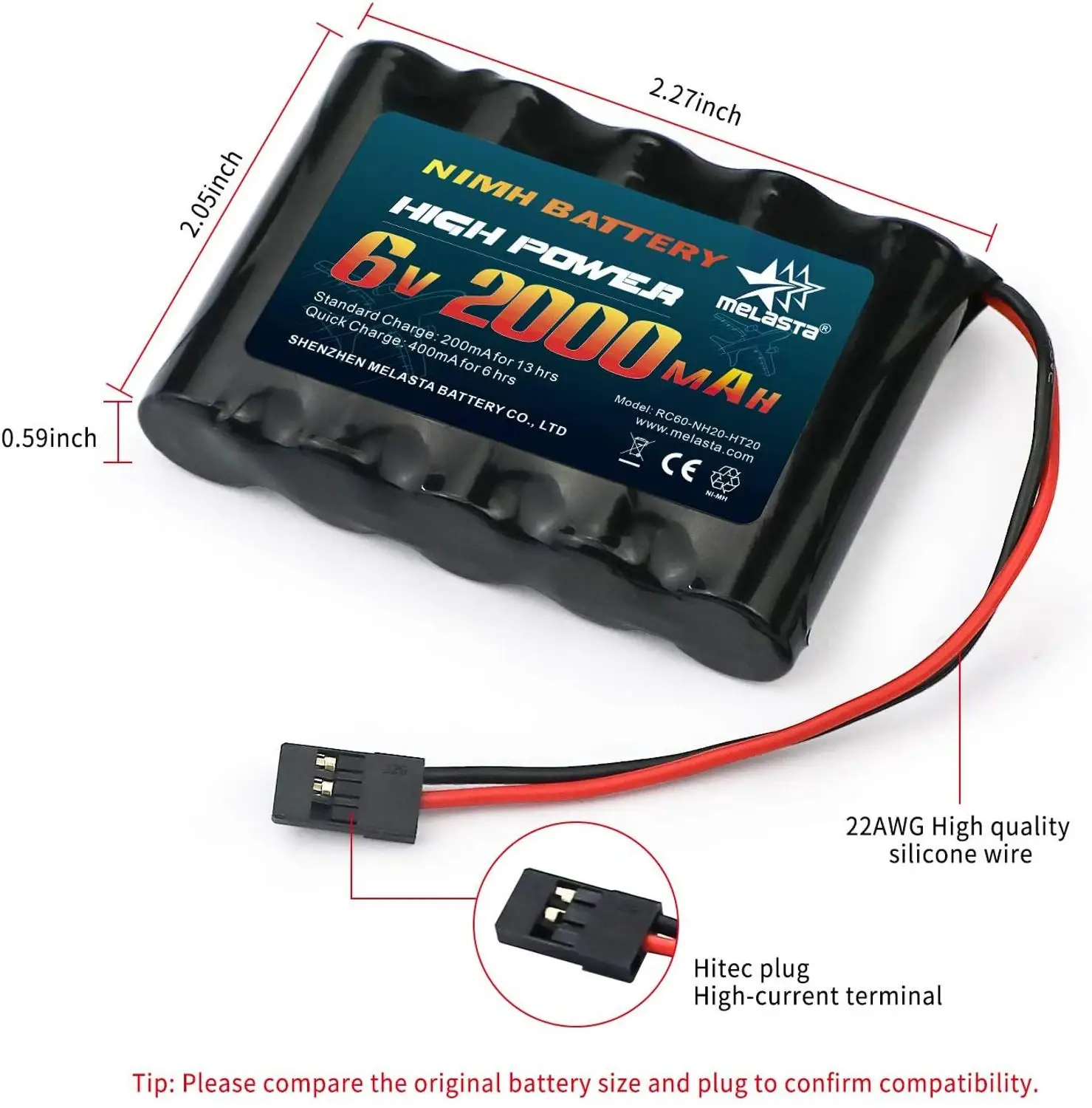 melasta 2 упак 6в 2000 мач nimh rc приемник бата