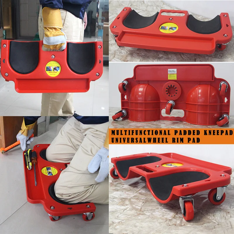 

Новинка, вращающиеся наколенники, мягкие, грузоподъемностью 350 фунтов, 5 ремонтных поворотных роликов, держатель для инструмента