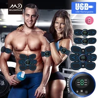 wildmtain upgrade smart abdominal muscle trainer 6 modes 9 levels with 10 pads ems stimulateur musculaire abdominale machine abs