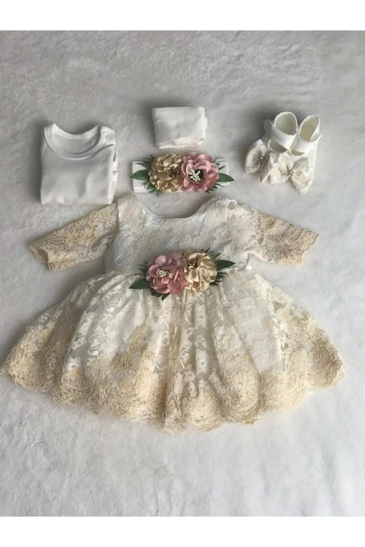 

Детская одежда для малышей, бежевое лососевое детское вечернее платье для детей, мерная команда (0-3 и старше месяцев)